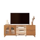 Ver imagem 2 de Rack para Tv até 75 Polegadas Murano 2 Portas 2 Gavetas Cinamomo/off White - Artely