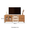 Ver imagem 4 de Rack para Tv até 75 Polegadas Murano 2 Portas 2 Gavetas Cinamomo/off White - Artely