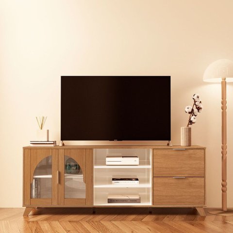 Rack para Tv até 75 Polegadas Murano 2 Portas 2 Gavetas Cinamomo/off White - Artely
