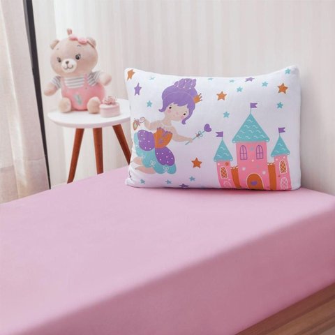 Jogo de Cama Kids Solteiro Infantil Malha 88x188x25cm Fada