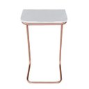 Ver imagem 2 de Mesa Lateral Tampo Branco Multi-Uso para Sofá Base Bronze D'Rossi