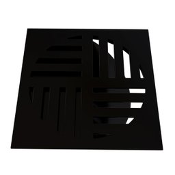 Ralo Grelha Quadrada com Fecho Automático Preto 10cm Estrela - 1