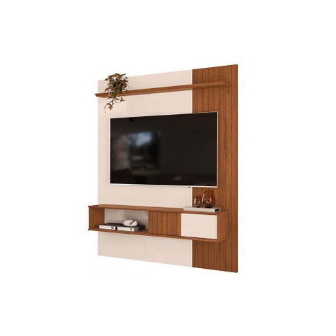 Painel TV até 65'' Ripado 150cm com Bancada Suspensa Atlas D04 - D'Rossi
