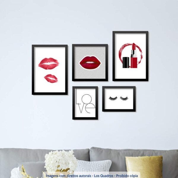Kit 5 Quadros Grande Decorativos Vaidade Feminina Los Quadros - 2