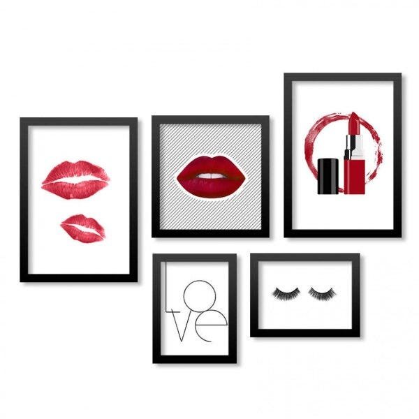 Kit 5 Quadros Grande Decorativos Vaidade Feminina Los Quadros - 1