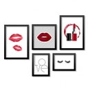 Ver imagem 1 de Kit 5 Quadros Grande Decorativos Vaidade Feminina Los Quadros