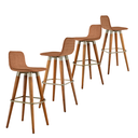 Ver imagem 5 de Kit 4 Banquetas Altas Modernas Linho Apoio P/ Pés Terracota