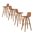 Ver imagem 4 de Kit 4 Banquetas Altas Modernas Linho Apoio P/ Pés Terracota