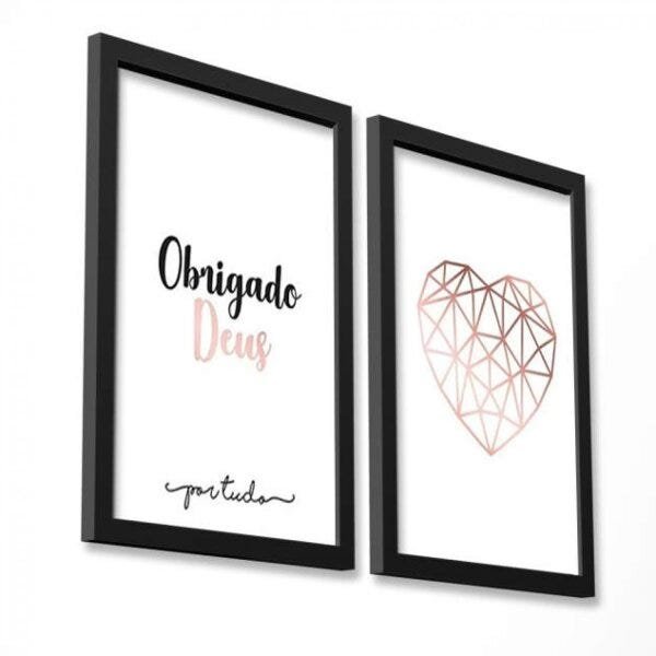 Conjunto 2 Quadros Decorativos Obrigado Deus Por Tudo Los Quadros - 3