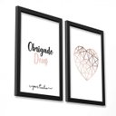 Ver imagem 3 de Conjunto 2 Quadros Decorativos Obrigado Deus Por Tudo Los Quadros