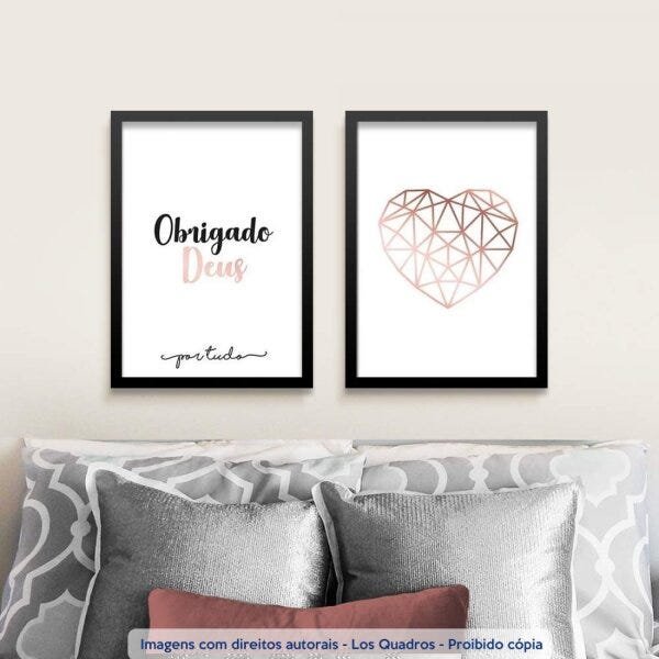 Conjunto 2 Quadros Decorativos Obrigado Deus Por Tudo Los Quadros - 2