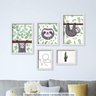 Conjunto 5 Quadros Decorativos Love Preguiça Feliz Fundo Branco Los Quadros - 2