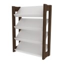 Ver imagem 3 de Closet Modulado Aberto 4 Prateleiras Multiuso 69cm Az1025 Tecno Mobili - Nogal/branco