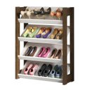 Ver imagem 2 de Closet Modulado Aberto 4 Prateleiras Multiuso 69cm Az1025 Tecno Mobili - Nogal/branco