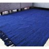 Tapete Azul 2,00 x 1,50 Sala Quarto Artesanal em Algodão Liso - 2