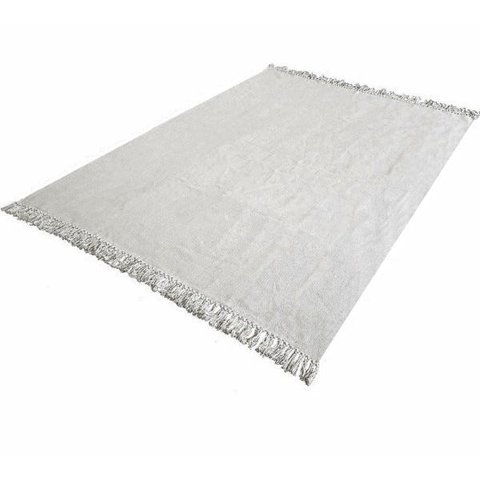 Tapete Cinza 2,00 x 1,50 Sala Quarto Artesanal em Algodão Liso