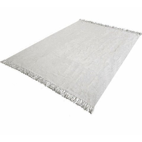 Tapete Cinza 2,00 x 1,50 Sala Quarto Artesanal em Algodão Liso