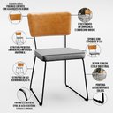 Ver imagem 6 de Mesa Capri 160cm Off White Com 6 Cadeiras Allana B05 Couríssimo Whisky Linho Cinza - Lyam Decor Capr
