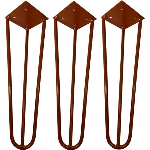 Kit 03 Pés de Ferro Aço Hairpin Legs 30 Cm Bronze A01 Sofá Móveis Mesa - Inoviza