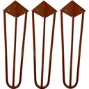 Ver imagem 1 de Kit 03 Pés de Ferro Aço Hairpin Legs 30 Cm Bronze A01 Sofá Móveis Mesa - Inoviza