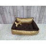 Cama P Dourado e Marrom Pet Colchão para Cachorro Caminha P Caes e Gatos Personalizada com Nome - 4