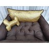 Cama P Dourado e Marrom Pet Colchão para Cachorro Caminha P Caes e Gatos Personalizada com Nome - 6