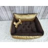 Cama P Dourado e Marrom Pet Colchão para Cachorro Caminha P Caes e Gatos Personalizada com Nome - 2