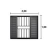 Veneziana de Correr 6 Folhas C/grade Aluminio Preto 1.00 X 2.00 Linha Modular - Hale - 2