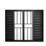 Veneziana de Correr 6 Folhas C/grade Aluminio Preto 1.00 X 2.00 Linha Modular - Hale - 1