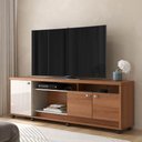 Ver imagem 1 de Rack para Tv até 75 Polegadas Dallas com 3 Portas e Rodízios Jequitibá/off White - Lukaliam