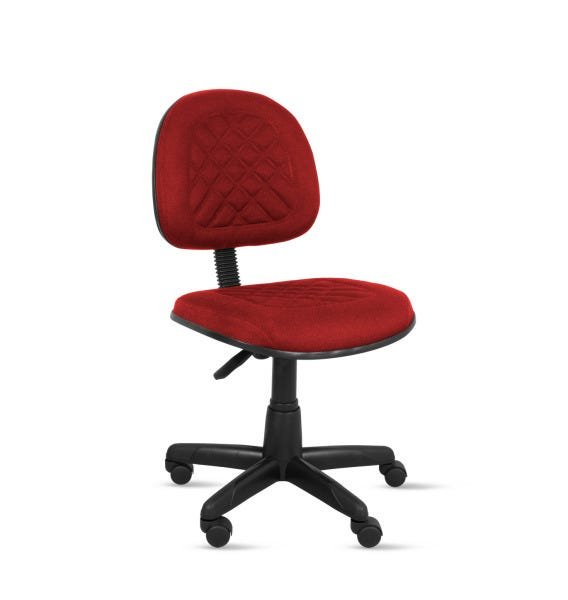 Cadeira Executiva Valena com Costura em Base Giratória - Tecido Crepe Vermelho - Pp78 - 1