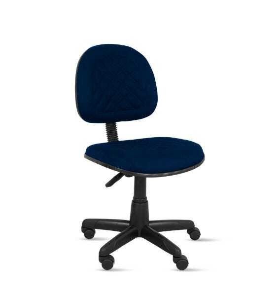 Cadeira Executiva Valena com Costura em Base Giratória - Tecido Crepe Azul Escuro/Marinho - Pp78 - 1