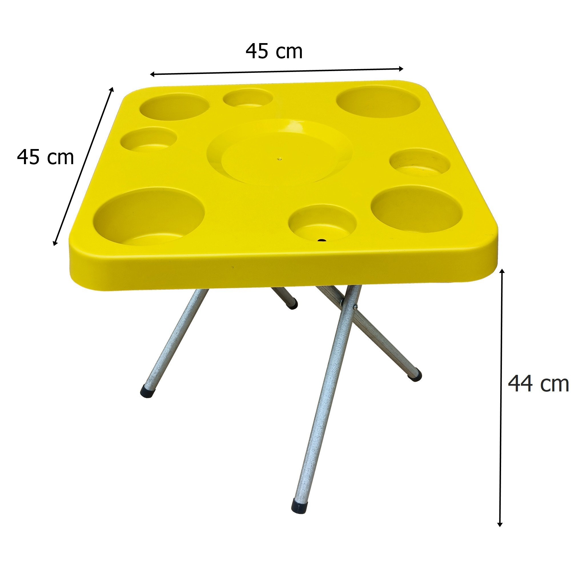 Mesa Dobrável para Petiscos Praia e Camping 44 Cm de Altura:amarelo - 5