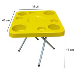 Mesa Dobrável para Petiscos Praia e Camping 44 Cm de Altura:amarelo - 5