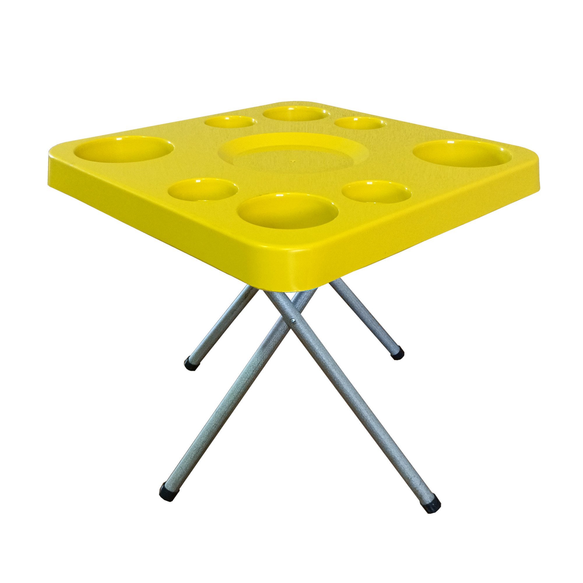 Mesa Dobrável para Petiscos Praia e Camping 44 Cm de Altura:amarelo - 3