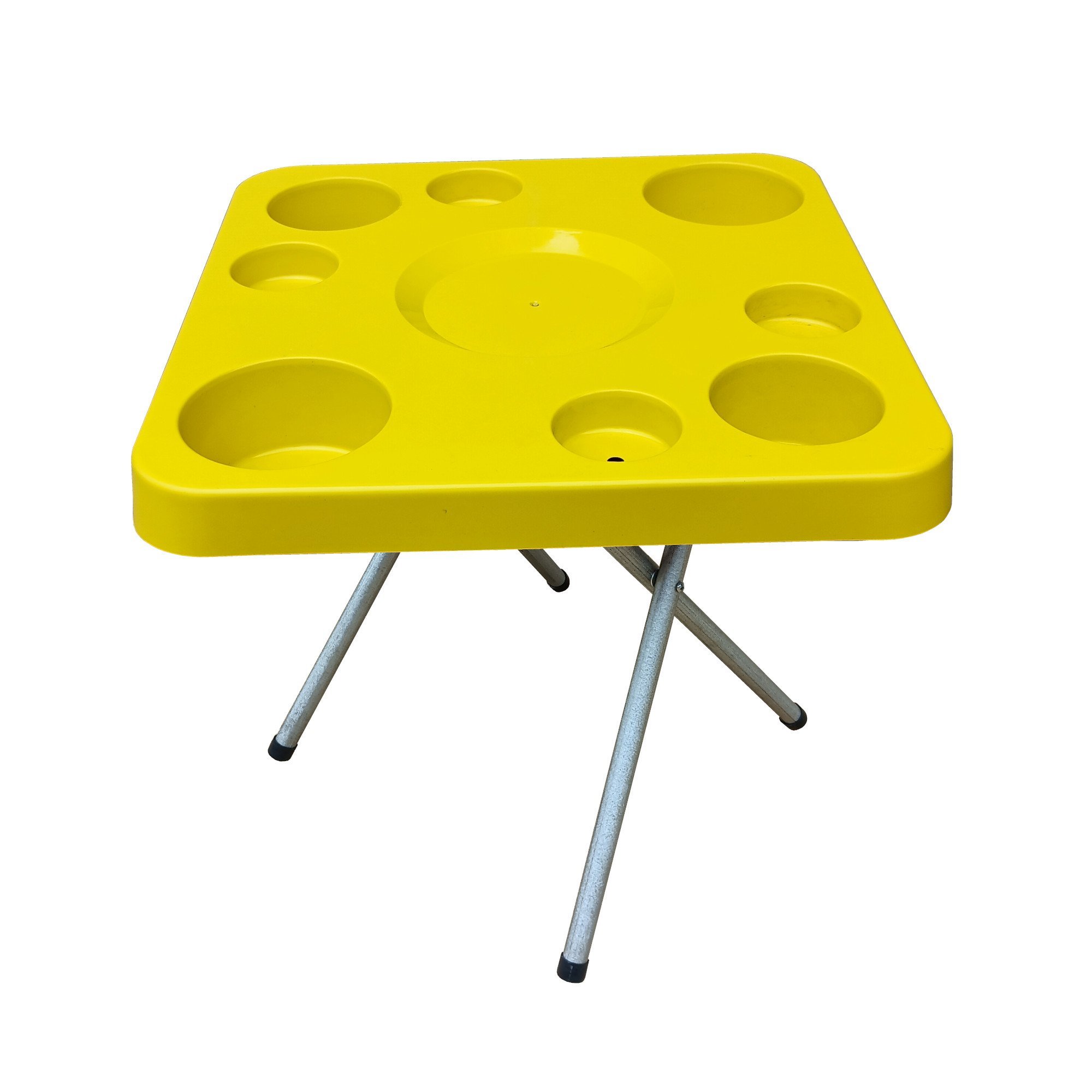 Mesa Dobrável para Petiscos Praia e Camping 44 Cm de Altura:amarelo