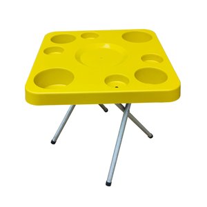 Mesa Dobrável para Petiscos Praia e Camping 44 Cm de Altura:amarelo