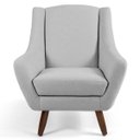 Ver imagem 3 de Poltrona Decorativa Fixa com Puff Pés de Madeira Juliet D02 Linho Cru C-316 - Lyam Decor