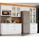 Ver imagem 1 de Cozinha Modulada 311,5cm 7 Peças 9 Portas 5 Gavetas Americana Henn - Branco/calcare