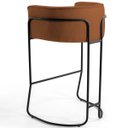 Ver imagem 5 de Kit 03 Banquetas Decorativas Fixa Base de Aço Preto Betina D02 Veludo Telha C-262 - Lyam Decor