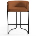 Ver imagem 3 de Kit 03 Banquetas Decorativas Fixa Base de Aço Preto Betina D02 Veludo Telha C-262 - Lyam Decor