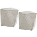 Ver imagem 1 de Kit 2 Puffs Decorativo para Sala de Estar Ametista D02 Veludo Bege B-309