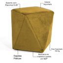 Ver imagem 4 de Kit 2 Puffs Decorativo para Sala de Estar Ametista D02 Veludo Mostarda C-279