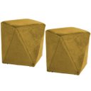 Ver imagem 1 de Kit 2 Puffs Decorativo para Sala de Estar Ametista D02 Veludo Mostarda C-279