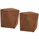 Ver imagem 1 de Kit 2 Puffs Decorativo para Sala de Estar Ametista D02 Veludo Telha C-262