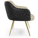 Ver imagem 4 de Kit 2 Poltronas Pés Palito D'Ouro Jade D02 Linho Bege C-129 Tressê Corano Preto - Lyam Decor