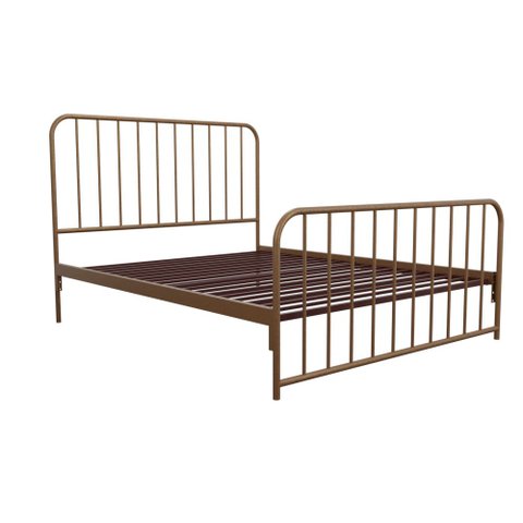 Cama de Ferro Vintage Queen Size Icamas Marrom com Ouro Envelhecido