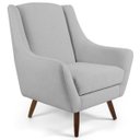 Ver imagem 1 de Poltrona Decorativa Fixa Pés de Madeira Juliet D02 Linho Cru C-316 - Lyam Decor