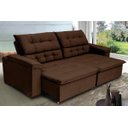 Ver imagem 1 de Sofá Retrátil e Reclinável 2,44m Molas Bonnel Suede Arezzo