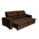 Ver imagem 2 de Sofá Retrátil e Reclinável 2,44m Molas Bonnel Suede Arezzo